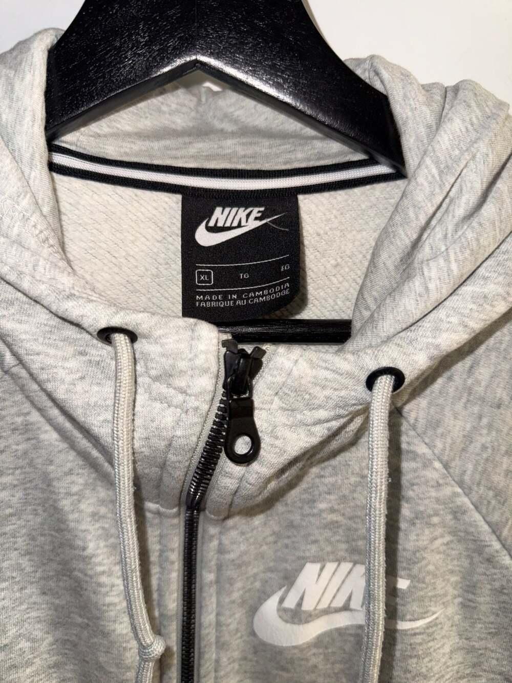 Nike Sportswear Full-Zip Hoodie Grey Size XL - Picture 2 of 7
